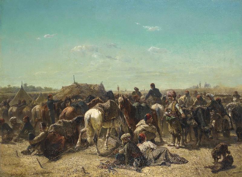 Adolf Schreyer An Ottoman encampment Germany oil painting art
